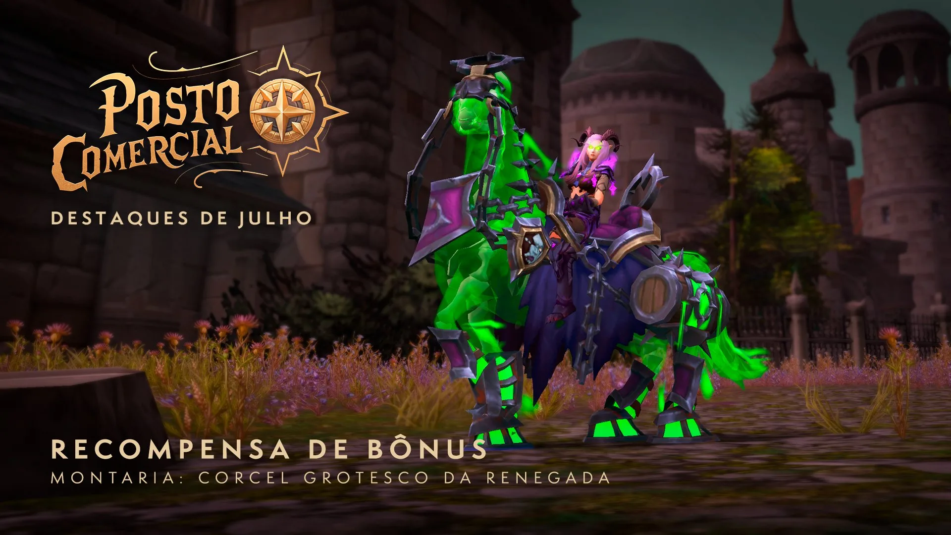 World of Warcraft - Recompensa do Posto Comercial em julho 2025 - 002 - Corcel Grotesco da Renegada