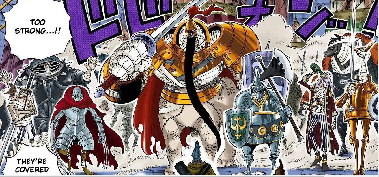 One Piece Personagens, com os prováveis Piratas dos Rocks