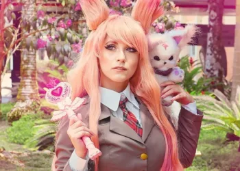 Ahri Colegial Cosplay - Kitsune Raposa capa
