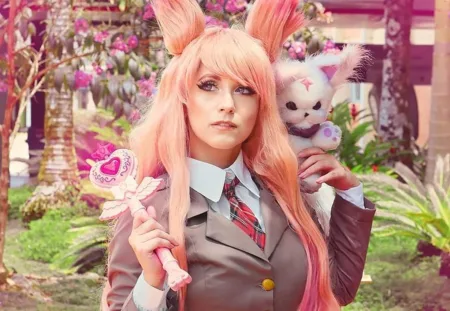 Ahri Colegial Cosplay - Kitsune Raposa capa