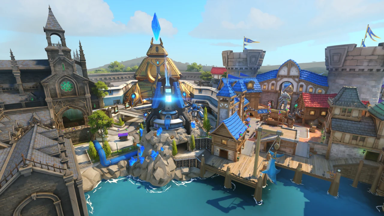 Overwatch - Vista de Cima do mapa Blizzard World 01