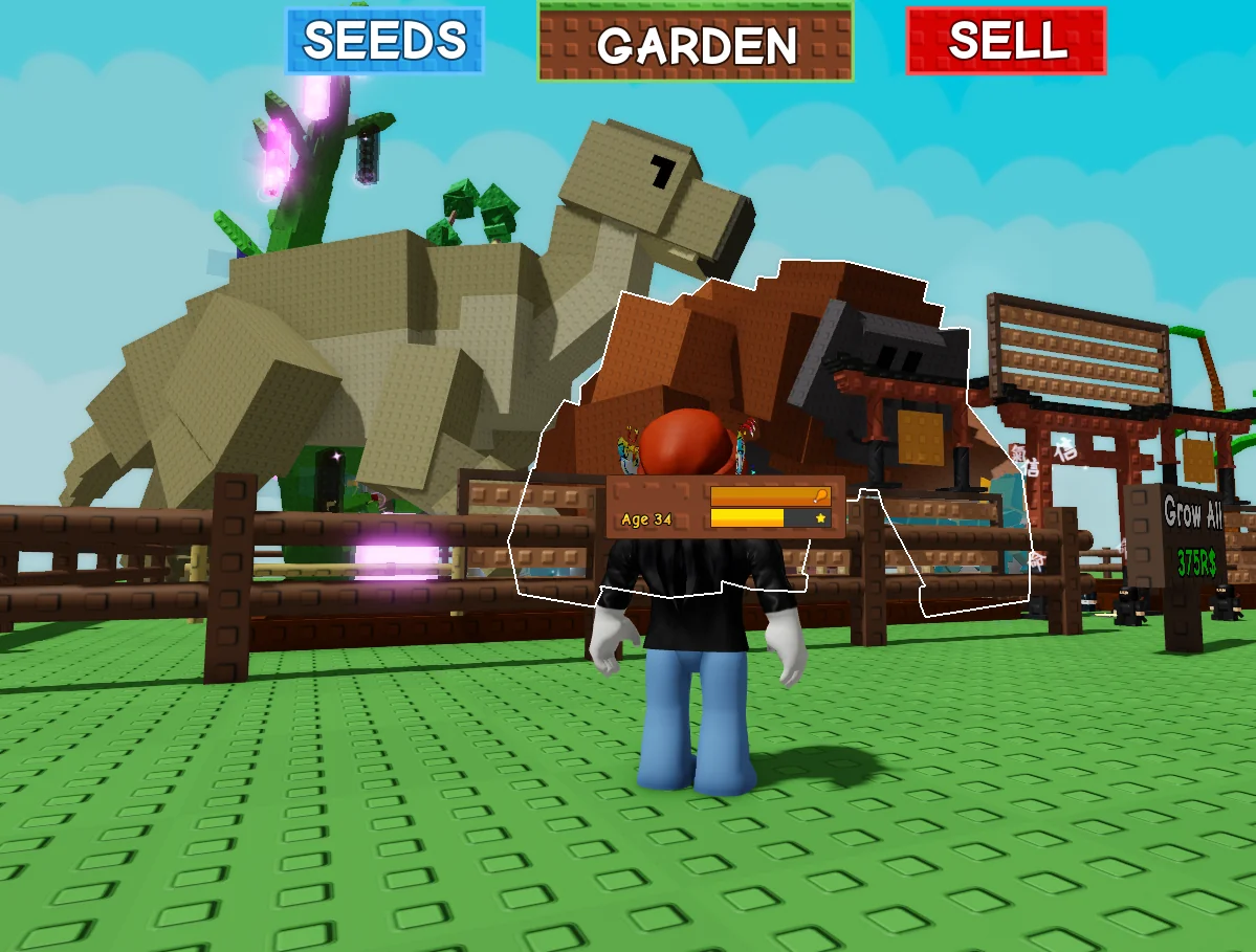 Grow a Garden Pet gigante, provavelmente um dinossauro