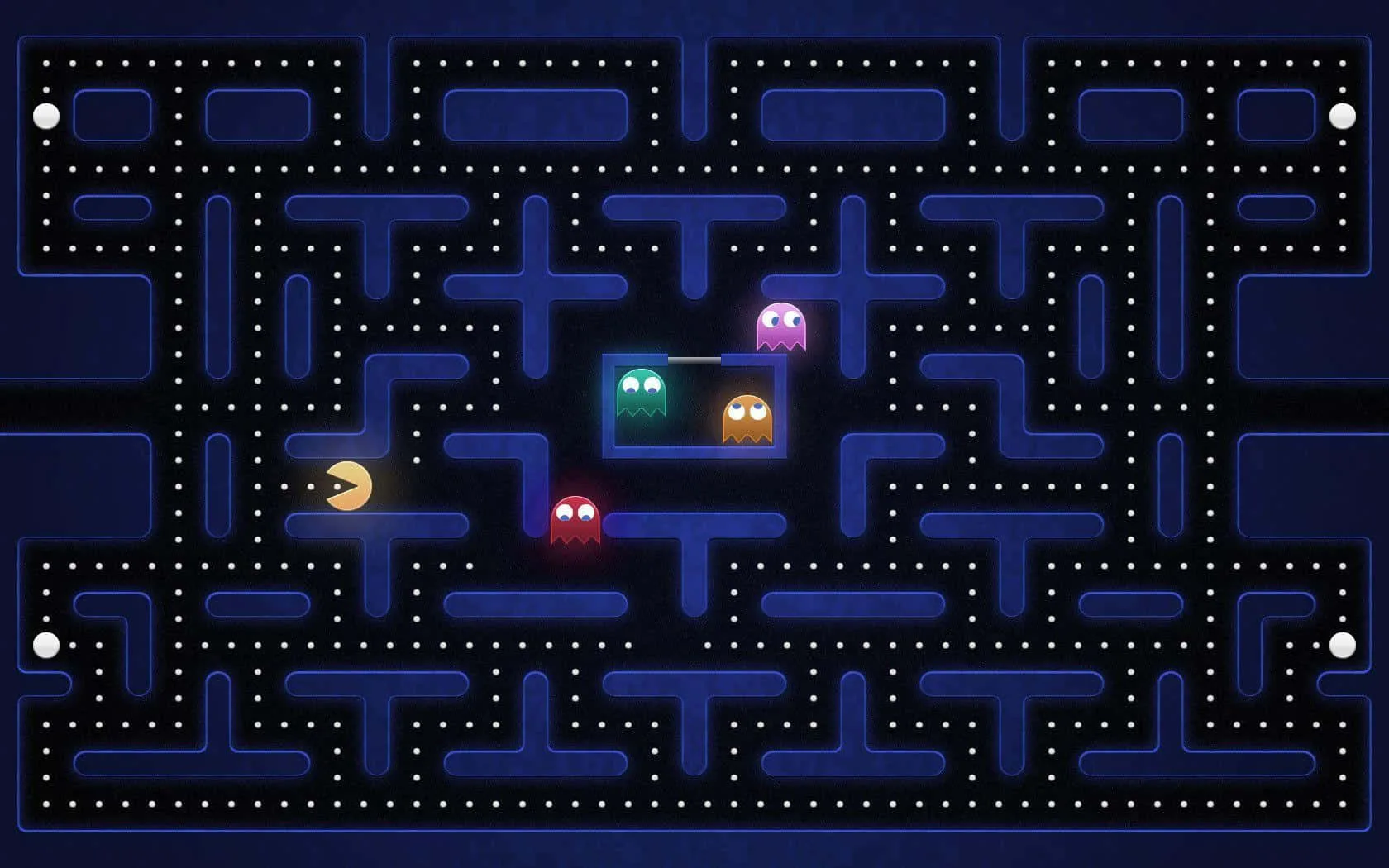 Pac Man Modern Version Wallpaper Full HD