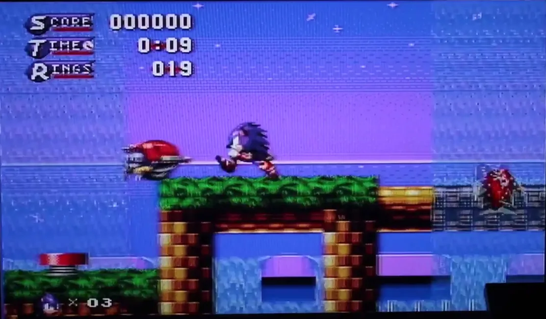 Veja uma versão de Sonic com o Pana Der Hejhog, rodando no novo Mega Drive Pana Der Hejhog - Imagem no Mega Drive