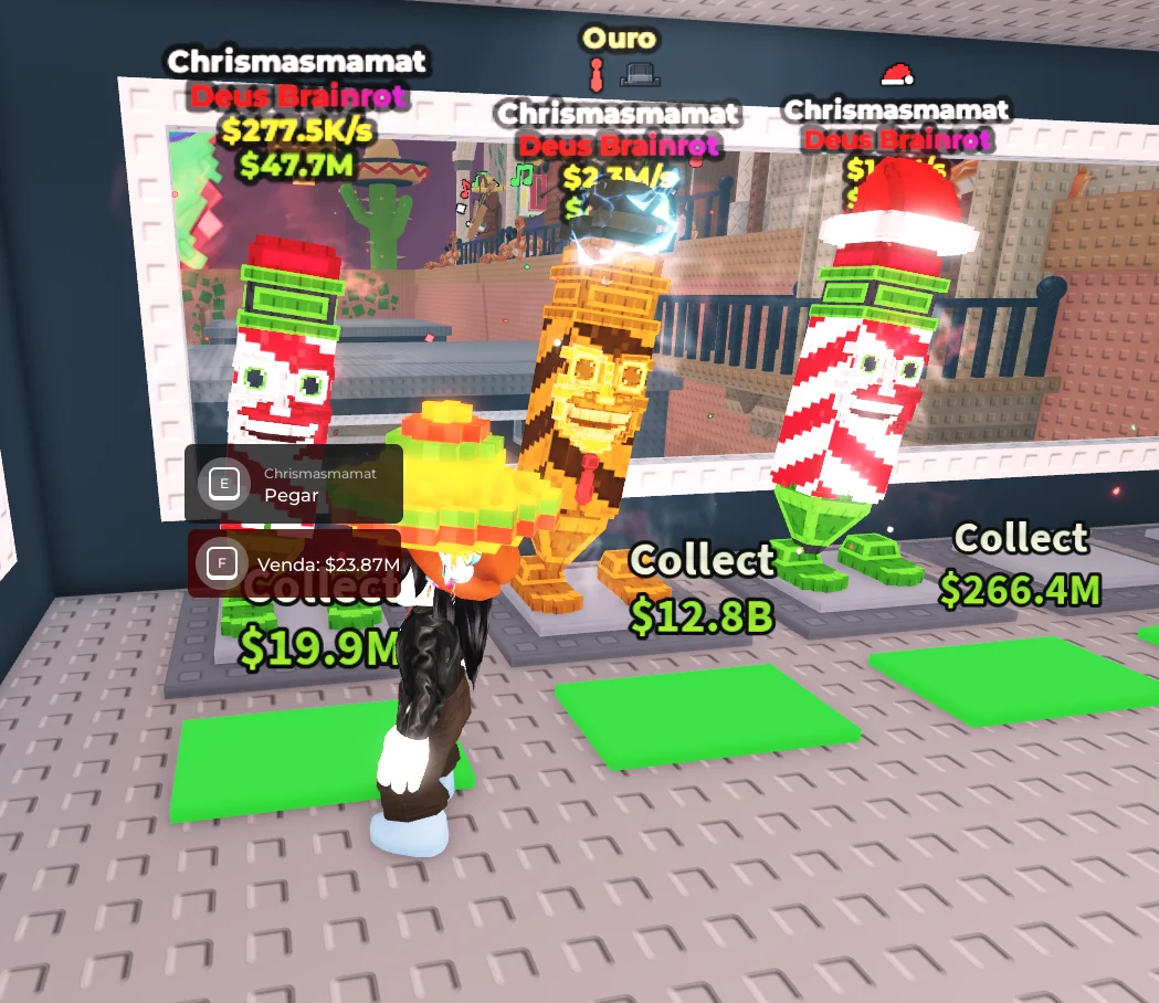 Brainrots natalinos no Roube um Brainrot no Roblox