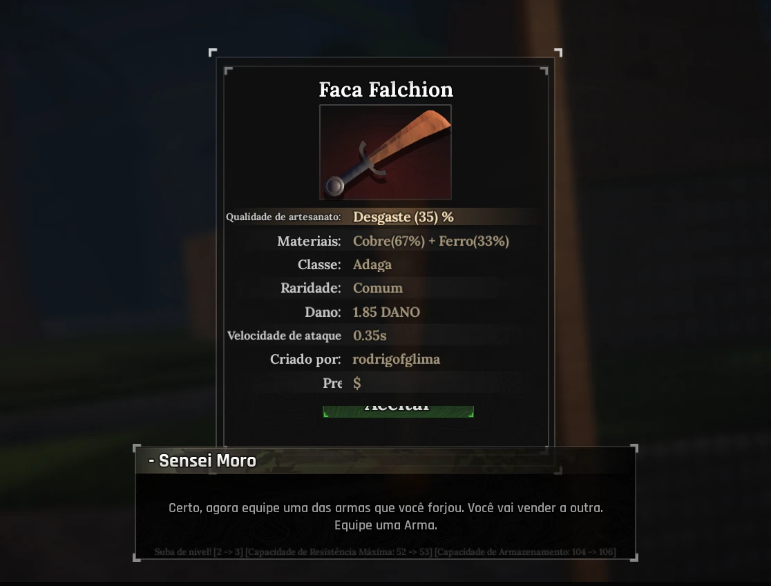 Roblox A Forja - faca Falchion