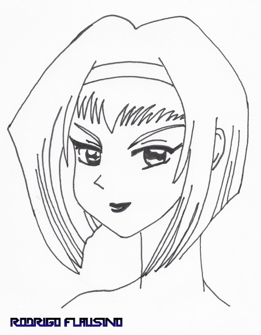 Desenho - Mulher com cabelo curto