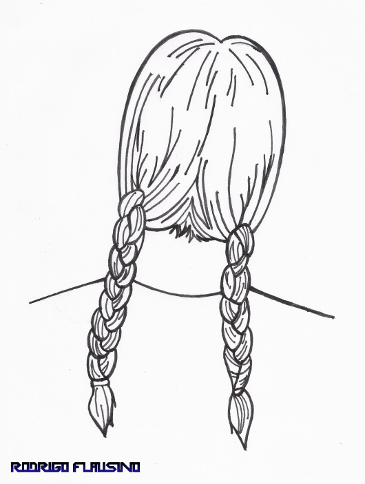 Desenho de cabelo feminino