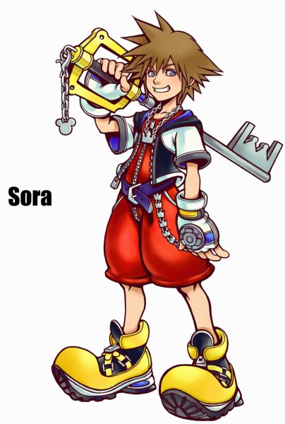 Artwork de Kingdom Hearts - Sora e sua Keyblade